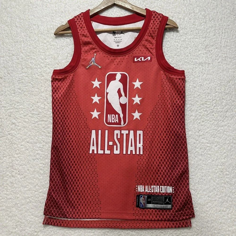 Jordan LeBron James #6 2022 NBA‎ All Star Game Swingman Red Jersey Mens Sz Small